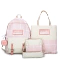 Miniatyrbild 8 av 11: 4 st/set Skolryggsäckar för damer Skolväska Daisy Canvas för tonårsflickor Student College Bokväska Pojkar Portfölj Bolsas Mochilas A Green Backpacks