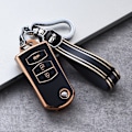 Miniatyrbillede 1 af 11: 2 3 Knapper Blød TPU Flip Bil Nøgle Etui Cover Til Mazda 3 2 6 2003 2004 2005 2006 2007 2008 2009 2010 2011 2012 2013 Bilholder B black keychain
