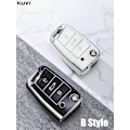 Pikkukuva 3 / 11: TPU Auton Avaimen Kotelo Suojus Avaimenperä Polo Tiguan Passat B5 B6 B7 Golf MK Jetta Skoda Kodiaq Superb Octavia Seat Jne C style White
