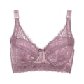 Miniatyrbilde 6 av 6: Dame Broderi BH Anti-sag Samlet BH Bøyle Pustende Justerbar BH Push-up BH Større Størrelse 80B-105D Black 40/90