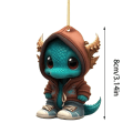 Miniatyrbilde 5 av 7: Tegneserie Drage Statue Akryl Anheng Juletre Dekor Anheng Bil Interiør Dekor String Perler Hengende Ornament B
