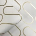Miniatyrbilde 2 av 5: Linear Curve Tapet Hvit/Gull White/Gold
