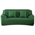 Miniatyrbilde 1 av 11: Strekktrekk ensfarget sofatrekk for stue elastisk hjørnesofatrekk stolbeskytter 1/2/3/4 seter dark green 3-seater 190-230cm