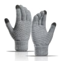 Miniatyrbilde 5 av 9: Vinter Touch Screen Hansker for Menn Kvinner Full Finger Imitert Ull Varm Elastisk Strikkede Votter Tykke Hekle Votter Green One Size
