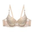 Miniatyrbild 1 av 4: B C Kup Sexig BH Underkläder Solid Push Up Dam BH Spets Beige 80C