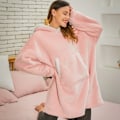 Miniatyrbillede 3 af 11: Dame Tæppe Sweatshirt Kåbe Vinter Hættetrøjer Udendørs Hættefrakker Varm Komfort Badekåbe Jule Fleece Tæppe Sudadera Mujer hmy623gray One Size