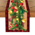 Miniatyrbillede 4 af 11: Jule Polyester Bordløber Glædelig Jul Dekoration Til Hjemmet 2023 Julegaver Navidad Noel Nytår 2024 Natal Duge 3