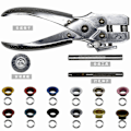 Miniatyrbild 2 av 6: 12 Färger 5mm Metallöljetter Kit Metall Öljett Kit Sko Öljett Öljettset för Läder Tyg Bälte Kläder Hantverk och Mer 300pcs 10 colors