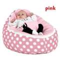 Miniatyrbilde 3 av 5: Baby Saccosekk Barnesofa Stoltrekk Myke Plysjleker Barneseng med Justerbar Sele White None