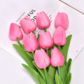 Miniatyrbillede 4 af 7: 10 STK. Tulipaner Kunstig Blomsterbuket Real Touch Kunstige Fake Blomster til Hjem Bryllupsdekoration Indendørs Haveindretning Yellow