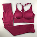 Miniatyrbild 9 av 9: Yoga Set Dam Träningskläder Sportkläder Leggings Vadderad Push-up BH violet S