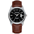 Miniatyrbillede 4 af 11: Trendy Mode Stålbælte Herre Kalender Vandtæt Læder Urrem Ur Brown Belt white plate men's