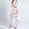Miniatyrbillede 3 af 5: Efterår og vinter Dame Mode Hjemmetøj Sødt Print Funktionel Knaplukning Voksne Natkjole Ét Stykke Pyjamas White L