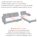 Miniatyrbillede 4 af 10: Strækbart sofabetræk til L-formet sofa hjørnesofa elastisk sofabetræk til sofabetræk til stue 1/2/3/4-personers nordisk WWT38 2Pillowcase 45x45cm