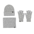 Miniatyrbild 1 av 11: Varm Ullmössa Halsduk Handskar Tredelat Set Vindtät Stickad Mössa Tredelat Set Light gray three-piece set