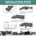 Miniatyrbilde 4 av 9: 22 ensfargede funda sofa elastica 1 2 3 4 seter Sofa sjeselong trekk lounge black2 1seat ( 90-140cm )
