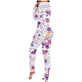 Miniatyrbild 1 av 8: Sexigt Tryck Dam Onesies Sov Jumpsuit Långärmad Djup V-ringning Bodycon Pyjamas Jumpsuit Rompers Sovkläder 05 M
