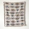 Miniatyrbild 6 av 11: Boho Sofffilt Stickad Bomull Sofföverdrag Demonöga Viktad Tapet Bohemisk Tofs Boho Väggdeko Picknickfilt Filtar F 130x160cm