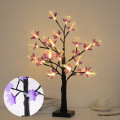 Miniatyrbillede 1 af 11: LED Kunstigt Træ Lys Farvede Lys Julefestival Værelse Sengelampe Dekorativ Bordlampe Sølv Birk Lille Natlampe Purple optic fiber flower tree lamp USB battery box dual-purpose
