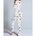 Miniatyrbild 5 av 5: Dam Mode Tryckt Funktionell Öppen Bak Knäppt Romper Casual Långärmad Pyjamas Jumpsuit Plus Size Navy blue XXL