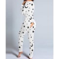 Miniatyrbilde 4 av 4: Dame Mote Trykket Funksjonell Åpen Bak Knappelukket Romper Casual Langermet Pyjamas Jumpsuit Plus Størrelse Purple XL