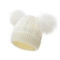 Miniatyrbilde 3 av 8: Ny Varm Fargerik Pelskule Voksen Strikket Lue Spot Høst og Vinter Dame Beige Adult average size