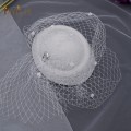 Miniatyrbilde 2 av 8: JM10 Fuglebur Slør Svart Slør Hodebånd Bryllup Fascinator Ansiktslør Sjarmerende Bryllupsslør Hatter Nettmaske Bryllupstilbehør JM10-W