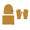 Miniatyrbild 10 av 11: Varm Ullmössa Halsduk Handskar Tredelat Set Vindtät Stickad Mössa Tredelat Set Caramel three-piece set