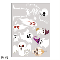 Miniatyrbilde 10 av 11: Avtakbare Halloween Veggklistremerker Skrekk Grim Reaper Heks Gresskar Vindusklistremerker For Halloweenfest Hjem Bar Gulv Veggdekor B03-1Pcs