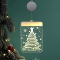 Miniatyrbilde 1 av 5: Julelys 3D Hengende Lys Romdekorasjon Modellering Soverom Julevindu Dekor Snømann Snøfnugg Rektangel Default Title