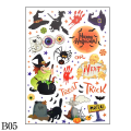 Miniatyrbilde 9 av 11: Avtakbare Halloween Veggklistremerker Skrekk Grim Reaper Heks Gresskar Vindusklistremerker For Halloweenfest Hjem Bar Gulv Veggdekor B03-1Pcs