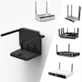 Miniatyrbillede 5 af 5: Dww-Blanc) Universelt vægmonteret TV-kabinet/switch og hub/router/modem, kompatibelt med Apple TV, Sky Q Mini og andre vægbeslag, installeres med
