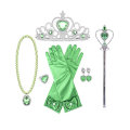 Miniatyrbild 1 av 9: Cosplay Flickor Fest Inspirerad Tingeling Grön Fe Prinsessa Klänning Kostymer med Vingar Set Accessory One Size