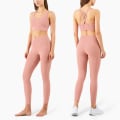 Miniatyrbilde 8 av 11: Yoga Sett Leggings og Topper Trenings Sportsklær Gymklær For Kvinner 2pcs set5 M
