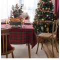 Miniatyrbillede 10 af 11: Juledug Rødternet Dug Stue Dekoration Tebordsdug Bordmåtte Rektangulær Dug Large plaid red 140*220cm