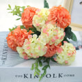 Miniatyrbillede 10 af 11: 15 blomsterhoved silkehortensia kunstig blomst hvide bryllupsblomster lille buket falsk blomst fest DIY dekoration A5