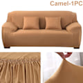 Miniatyrbillede 1 af 11: Elastisk sofabetræk til stue, ensfarvet sofabetræk, strækbart sofabetræk, hjørnesofa 1/2/3/4 personers L-formet sofa, skal købe 2 stk. Camel--1PC 1 seat 90-140cm