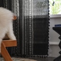 Miniatyrbillede 3 af 5: Bomuld og linned gardin stue soveværelse dekoration stil sort og hvid trykt karnap gardin Holes 150*280