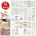 Miniatyrbilde 3 av 11: Midlertidige tatoveringsklistremerker for jenter, vanntette, langvarige, falske tatoveringsklistremerker, lyse, søte tatoveringer på kropp, ansikt, barn B 30pcs