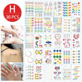 Miniatyrbilde 3 av 11: Midlertidige tatoveringsklistremerker for jenter, vanntette, langvarige, falske tatoveringsklistremerker, lyse, søte tatoveringer på kropp, ansikt, barn M 30pcs