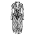 Miniatyrbillede 4 af 4: Varsbaby Sexet Robe+BH+Trusser+Strømper+G-streng+Hofteholder 6 Dele Til Dame Red 38B