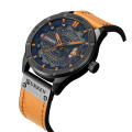 Pikkukuva 1 / 6: Vyö Miesten Kello Miesten Kello Kalenterikello Business Vyö Vyö Miesten Kello Black Shell Orange