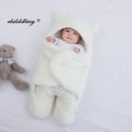 Miniatyrbilde 6 av 11: Myke Nyfødt Baby Svøpepledd Baby Sovepose Konvolutt For Nyfødt Sovesekk Bomull Tykk Kokong for baby 0-9 Måneder brown-Fleece 9M