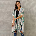 Pikkukuva 5 / 11: Uimapuku Hawaii Seaside Holiday Cardigan Lyhythihainen Aurinkosuojattu Vaatetus Painettu Rantapeite Puolipitkä Uima-asu LC85278-Green Average size