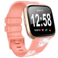 Miniatyrbilde 1 av 11: Rem for Fitbit Versa 2 Versa-rem Myk TPU Erstatningsarmbånd for Fitbit Versa 2 Versa Lite Klokkebånd Armbånd Gray Flower Pink Size L For Versa 1 2