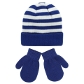 Miniatyrbilde 8 av 11: Hatt og hanskesett for gutter og jenter, stripet ullue, varmt hanskesett, todelt sett S size pink and white stripes