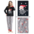 Miniatyrbild 4 av 5: Matchande julpyjamas för familjen, tecknade kläder, tryckt mamma-dotter pyjamas set, hemmakläder, barnsovkläder Santa Claus head 10T