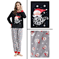 Miniatyrbild 4 av 5: Matchande julpyjamas för familjen, tecknade kläder, tryckt mamma-dotter pyjamas set, hemmakläder, barnsovkläder Santa Claus head 8T