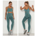 Pikkukuva 4 / 11: Joogasetti Fitness-vaatteet Seksikkäät urheiluvaatteet naisille Armygreen 3Pcs set S