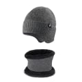 Pikkukuva 5 / 11: Lämmin Korvasuoja Hattu Huivi Kaksiosainen Set Talvi Ulkoilu Fleecevuorattu Neulepuku [Thread type Gray] two-piece set